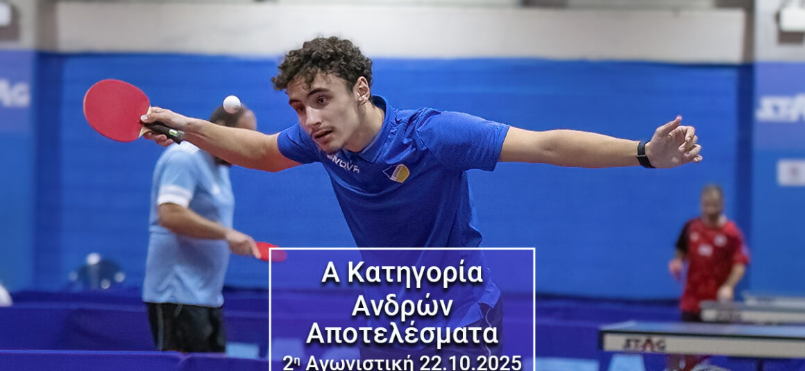 2η ΑΓΩΝΙΣΤΙΚΗ: ΠΑΓΚΥΠΡΙΟ ΔΙΑΣΩΜΑΤΕΙΑΚΟ ΠΡΩΤΑΘΛΗΜΑ ΑΝΔΡΩΝ Α΄ΚΑΤΗΓΟΡΙΑΣ 2025 - 2026  ΑΠΟΤΕΛΕΣΜΑΤΑ 22/10/2025