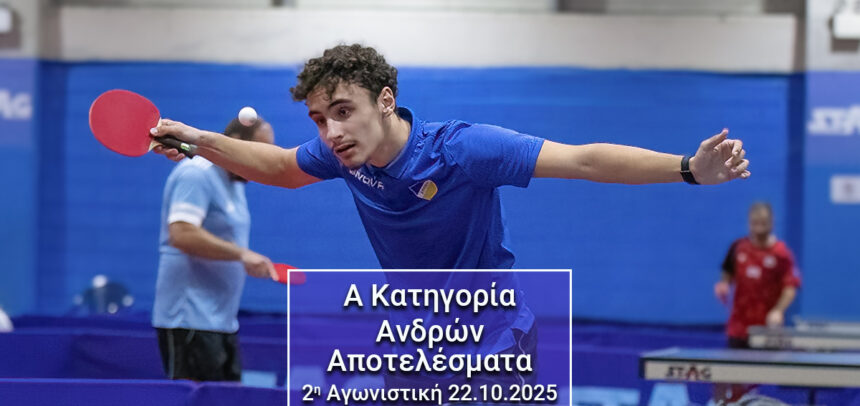 2η ΑΓΩΝΙΣΤΙΚΗ: ΠΑΓΚΥΠΡΙΟ ΔΙΑΣΩΜΑΤΕΙΑΚΟ ΠΡΩΤΑΘΛΗΜΑ ΑΝΔΡΩΝ Α΄ΚΑΤΗΓΟΡΙΑΣ 2025 - 2026  ΑΠΟΤΕΛΕΣΜΑΤΑ 22/10/2025