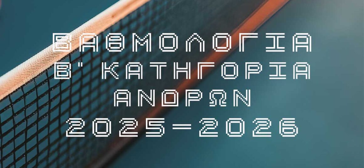 ΠΑΓΚΥΠΡΙΟ ΔΙΑΣΩΜΑΤΕΙΑΚΟ ΠΡΩΤΑΘΛΗΜΑ ΑΝΔΡΩΝ 2025/2026   Β΄ΚΑΤΗΓΟΡΙΑ  ΒΑΘΜΟΛΟΓΙΑ  6η ΑΓΩΝΙΣΤΙΚΗ