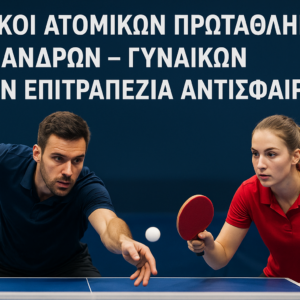 ΤΕΛΙΚΟΙ ΑΤΟΜΙΚΩΝ ΠΡΩΤΑΘΛΗΜΑΤΩΝ ΑΝΔΡΩΝ – ΓΥΝΑΙΚΩΝ ΣΤΗΝ ΕΠΙΤΡΑΠΕΖΙΑ ΑΝΤΙΣΦΑΙΡΙΣΗ